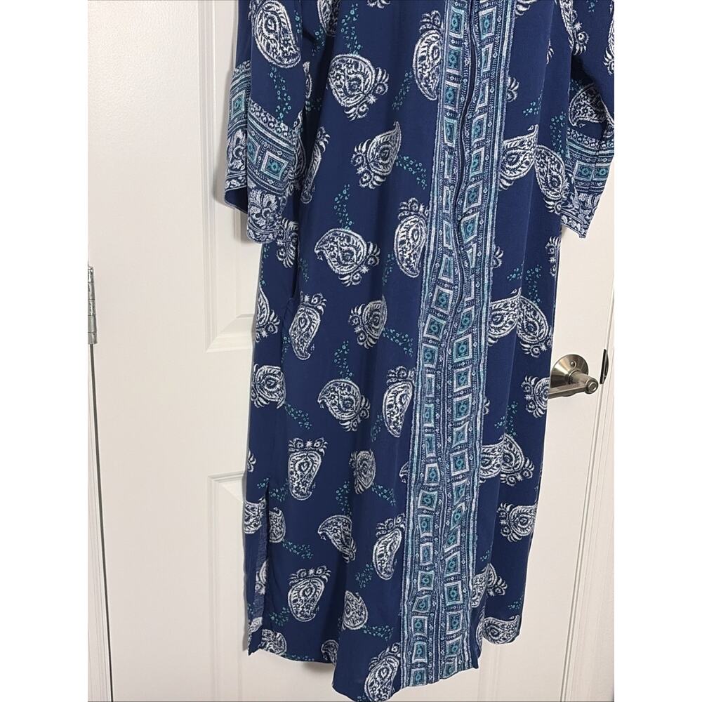 Women’s Charter Club Intimates Long Sleeve Paisley , Boho , Kaftan Xl - Picture 3 of 10